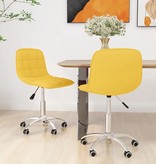 VidaXL Eetkamerstoelen draaibaar 2 st stof mosterdgeel