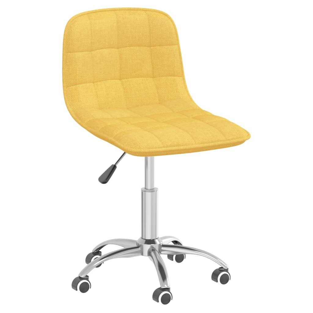 VidaXL Eetkamerstoelen draaibaar 2 st stof mosterdgeel