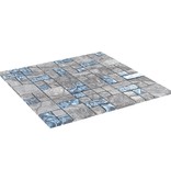 vidaXL Mozaïektegels 22 st zelfklevend 30x30 cm glas grijs en blauw