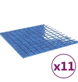 vidaXL Mozaïektegels 11 st zelfklevend 30x30 cm glas blauw