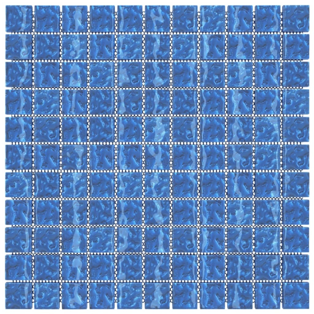 vidaXL Mozaïektegels 11 st zelfklevend 30x30 cm glas blauw