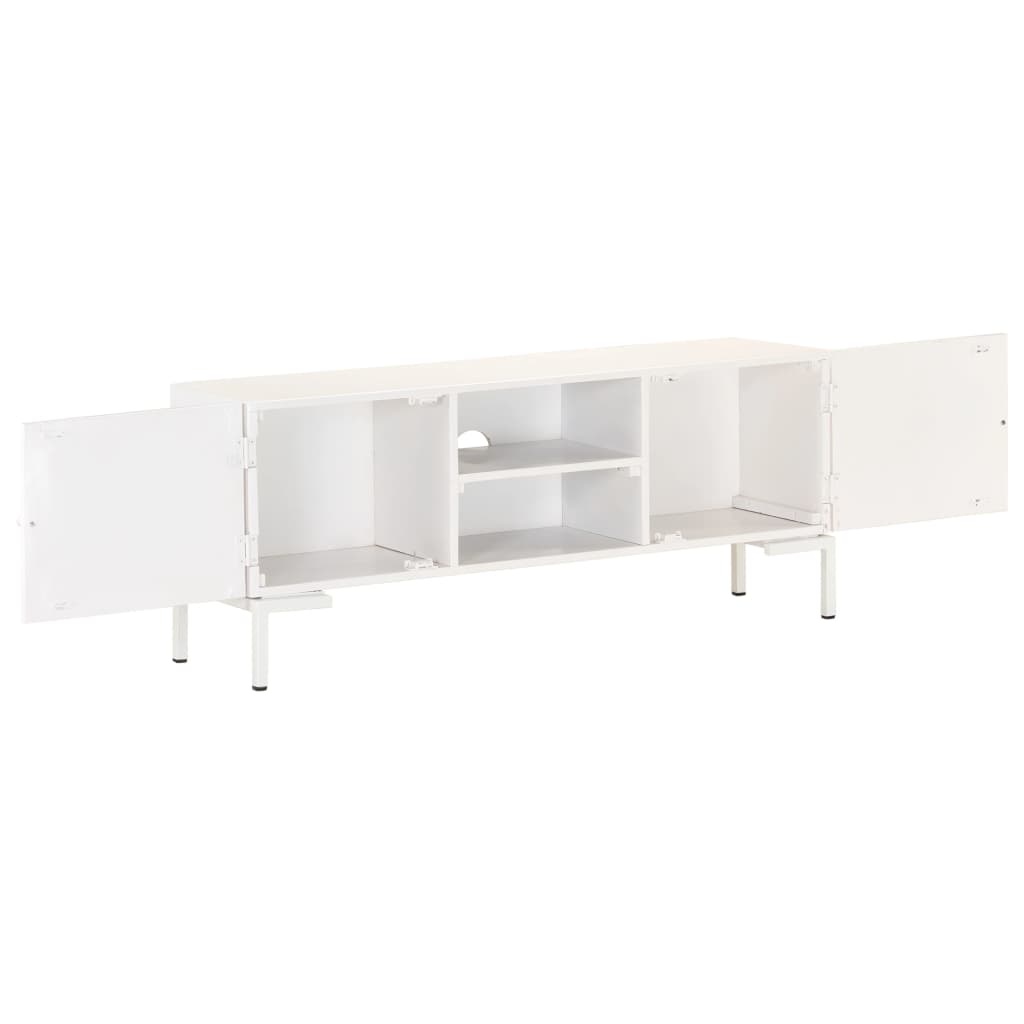 vidaXL Tv-meubel 115x30x46 cm massief mangohout wit