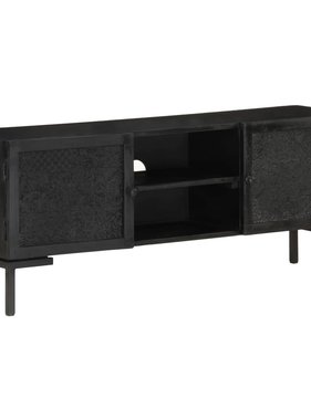 vidaXL Tv-meubel 115x30x46 cm massief mangohout zwart