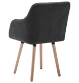 vidaXL Eetkamerstoelen 2 st stof donkergrijs