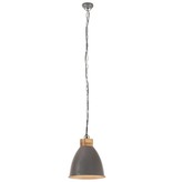 vidaXL Hanglamp industrieel E27 35 cm ijzer en massief hout grijs