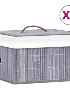 vidaXL Opbergboxen 4 st bamboe grijs