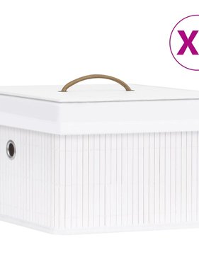 vidaXL Opbergboxen 4 st bamboe wit