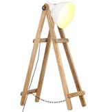 vidaXL Vloerlamp E27 massief mangohout wit