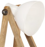 vidaXL Vloerlamp E27 massief mangohout wit