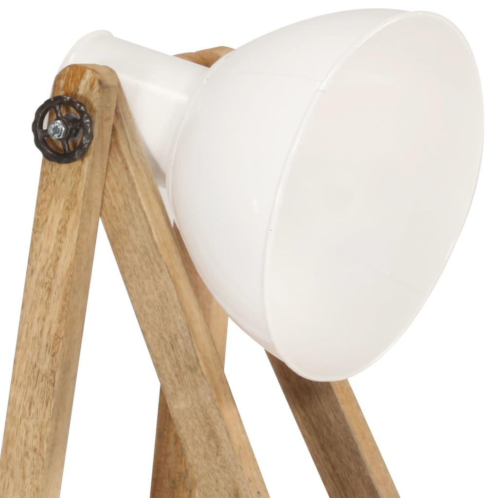 vidaXL Vloerlamp E27 massief mangohout wit