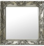 vidaXL Wandspiegel barok stijl 50x50 cm zilverkleurig