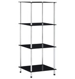 VidaXL Kastje 4-laags 40x40x100 cm gehard glas zwart
