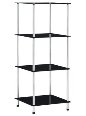 VidaXL Kastje 4-laags 40x40x100 cm gehard glas zwart