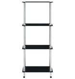 VidaXL Kastje 4-laags 40x40x100 cm gehard glas zwart