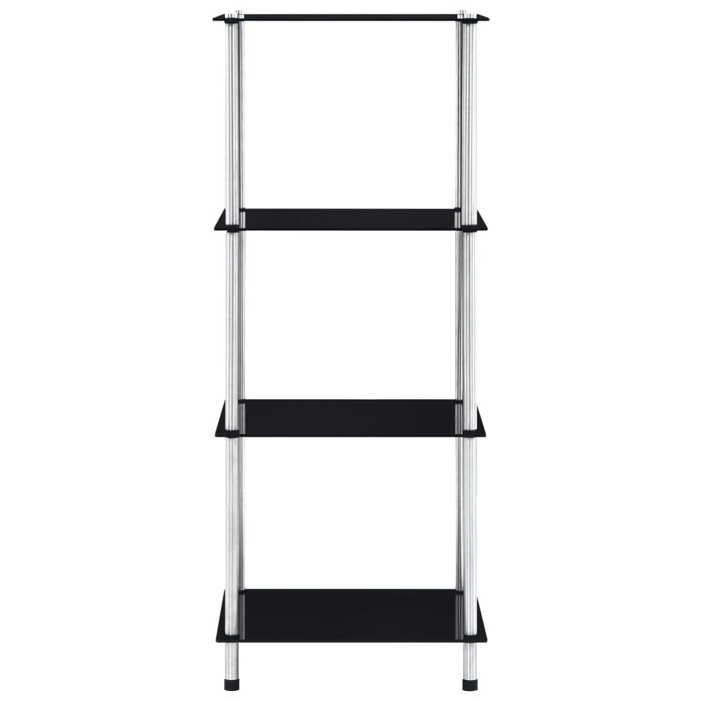 VidaXL Kastje 4-laags 40x40x100 cm gehard glas zwart
