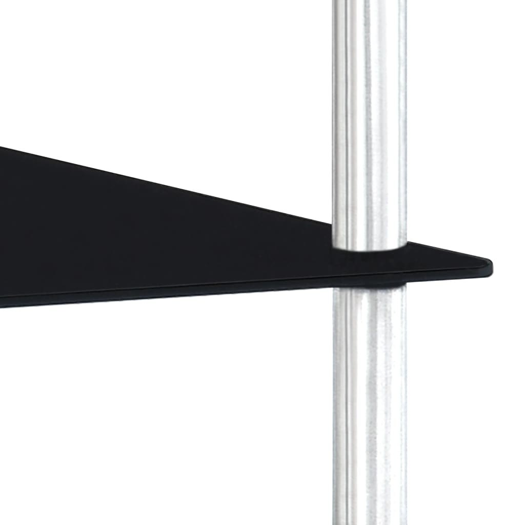 VidaXL Kastje 4-laags 40x40x100 cm gehard glas zwart