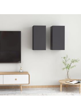 VidaXL Tv-meubelen 2 st 30,5x30x60 cm spaanplaat grijs