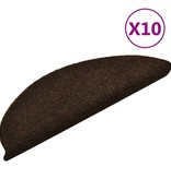 VidaXL Trapmatten zelfklevend 10 st 56x17x3 cm naaldvilt bruin