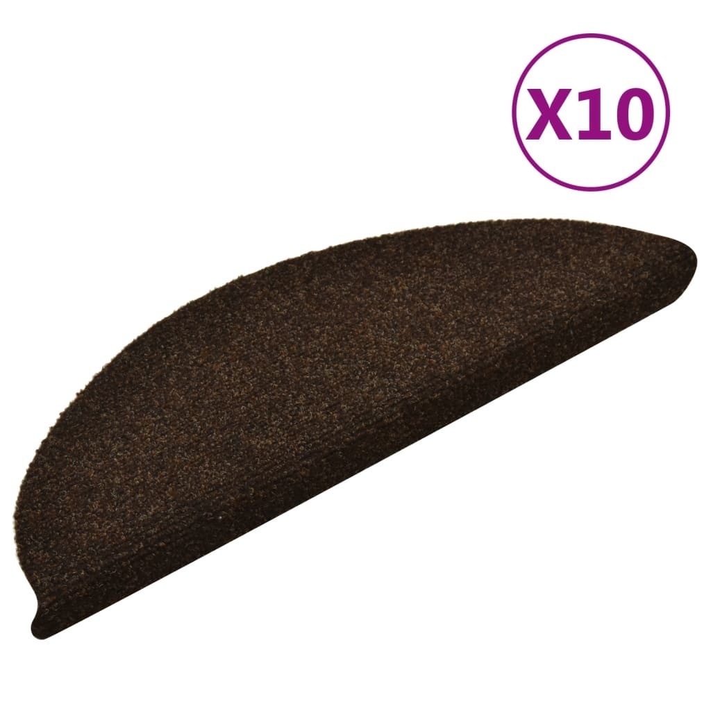 VidaXL Trapmatten zelfklevend 10 st 56x17x3 cm naaldvilt bruin