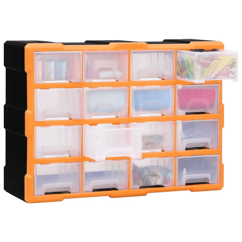 vidaXL Organiser met 16 medium lades 52x16x37 cm