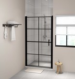 VidaXL Douchedeur 100x178 cm gehard glas zwart