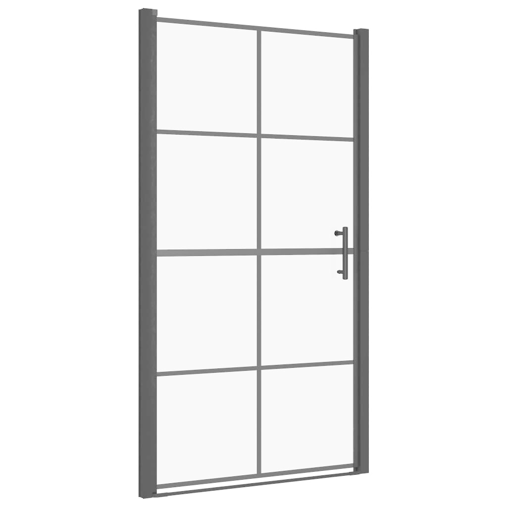 VidaXL Douchedeur 100x178 cm gehard glas zwart