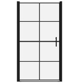 VidaXL Douchedeur 100x178 cm gehard glas zwart