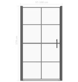 VidaXL Douchedeur 100x178 cm gehard glas zwart