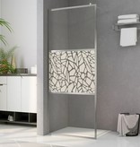 vidaXL Inloopdouchewand met stenenmotief 115x195 cm ESG-glas