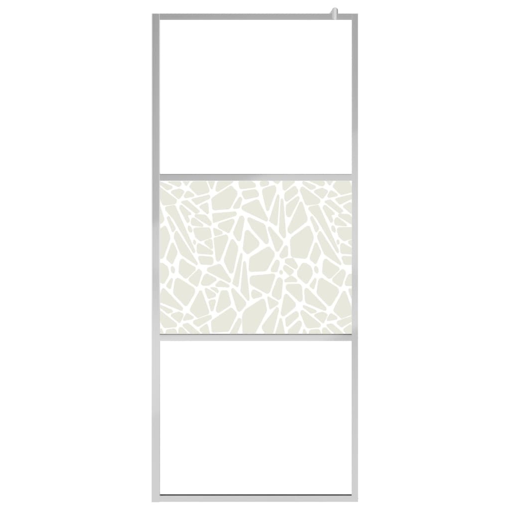 VidaXL Inloopdouchewand met stenenmotief 115x195 cm ESG-glas
