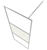 VidaXL Inloopdouchewand met stenenmotief 115x195 cm ESG-glas