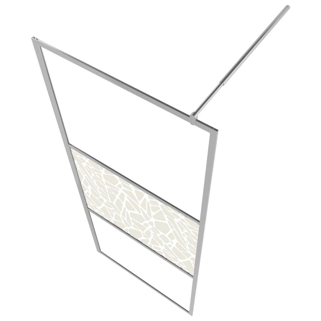 VidaXL Inloopdouchewand met stenenmotief 115x195 cm ESG-glas