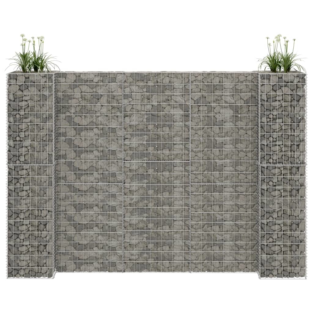 vidaXL Gabion plantenbak H-vormig 260x40x180 cm staaldraad