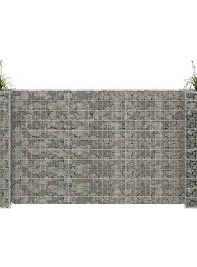 vidaXL Gabion plantenbak H-vormig 260x40x120 cm staaldraad