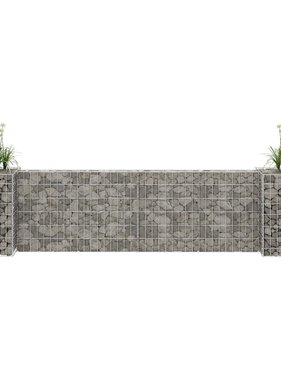 vidaXL Gabion plantenbak H-vormig 260x40x60 cm staaldraad