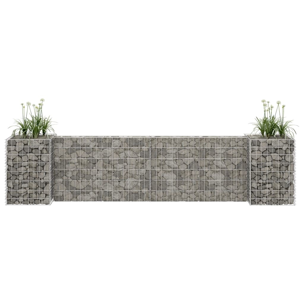 vidaXL Gabion plantenbak H-vormig 260x40x60 cm staaldraad