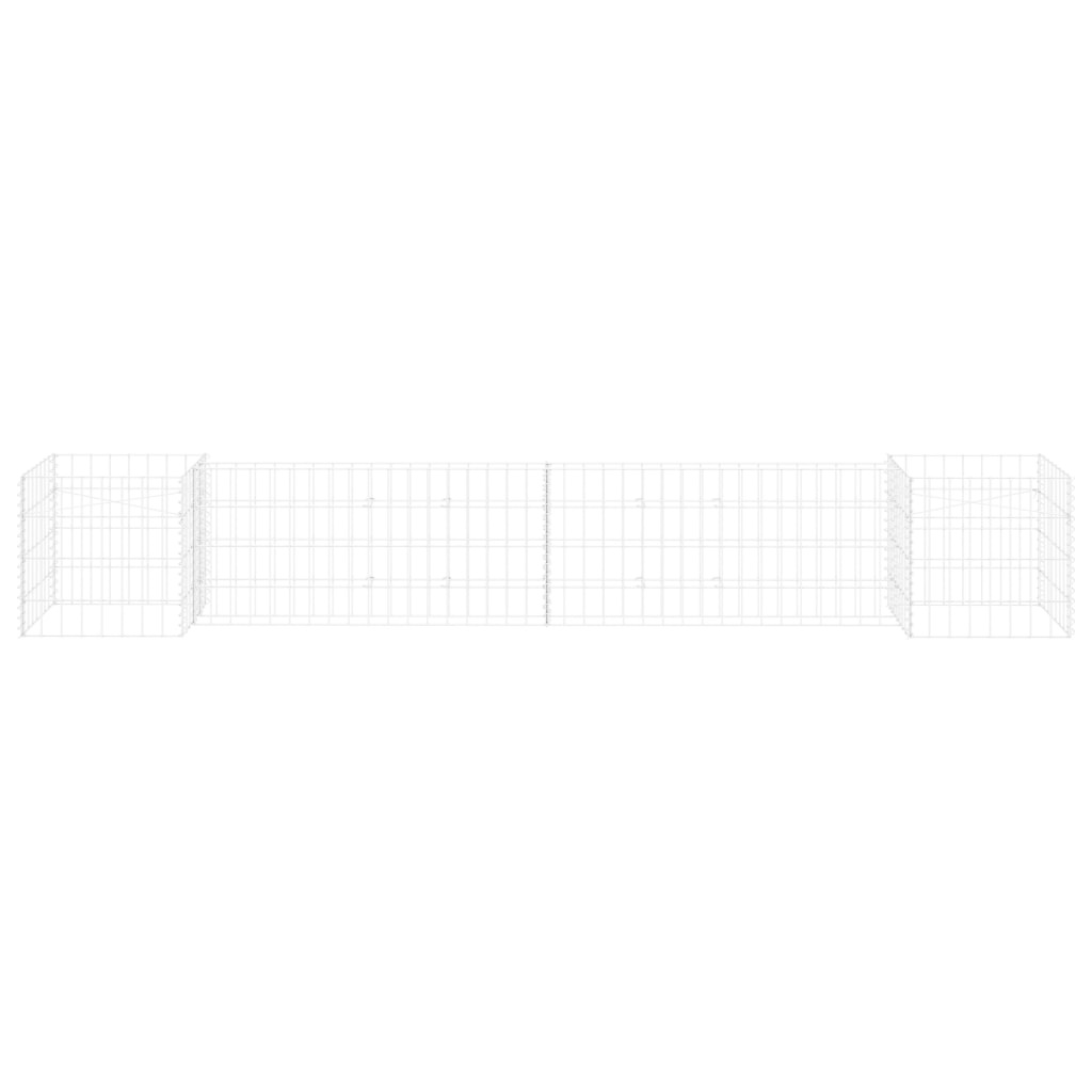 VidaXL Gabion plantenbak H-vormig 260x40x40 cm staaldraad