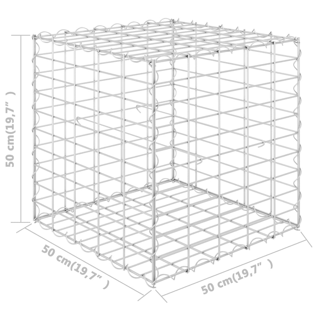 vidaXL Gabion plantenbak verhoogd kubus 50x50x50 cm staaldraad