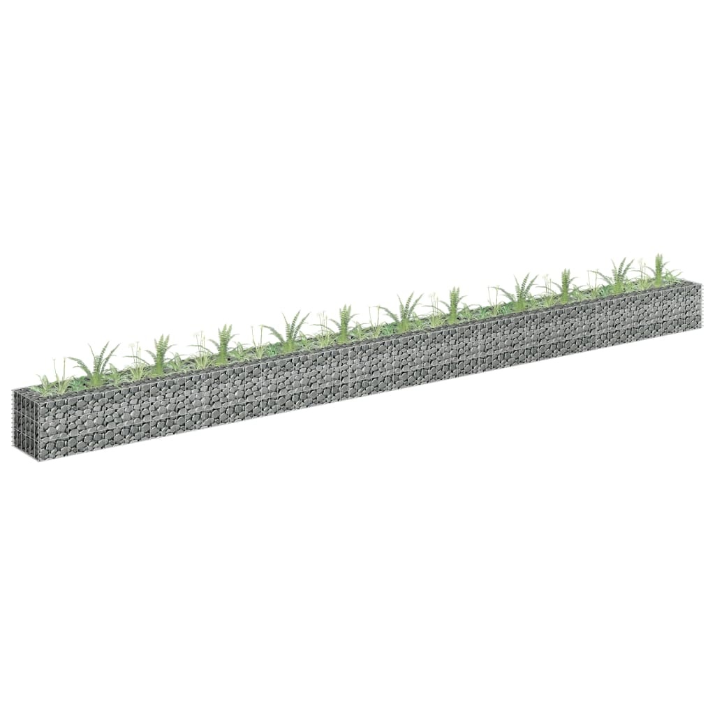 vidaXL Gabion plantenbak verhoogd 450x30x30 cm gegalvaniseerd staal