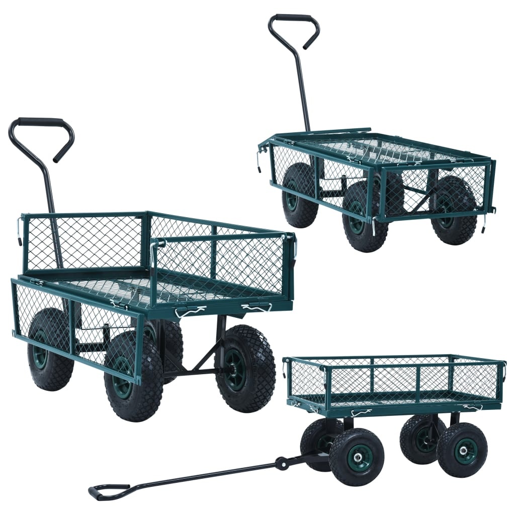 VidaXL Tuinwagen 250 kg groen