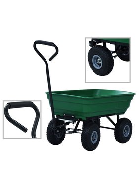 VidaXL Tuinkiepwagen 300 kg 75L groen