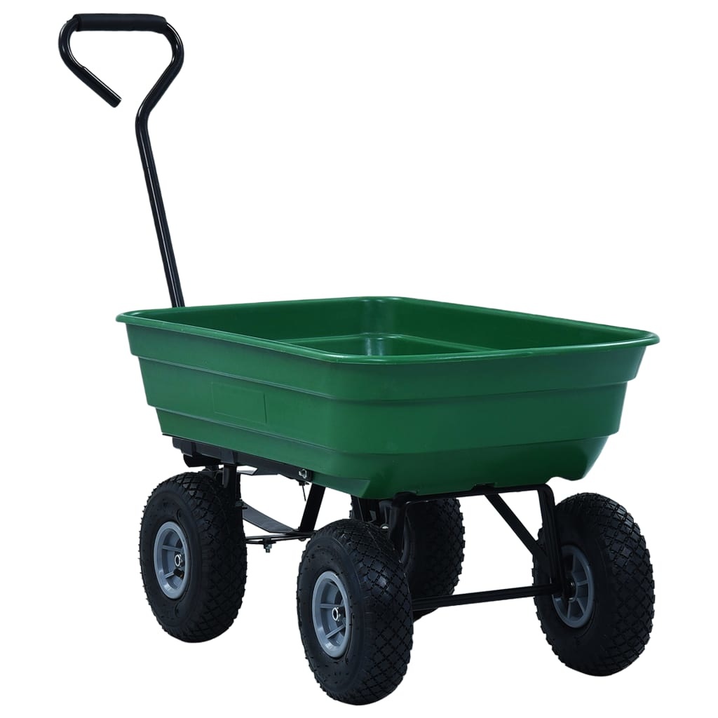 VidaXL Tuinkiepwagen 300 kg 75L groen