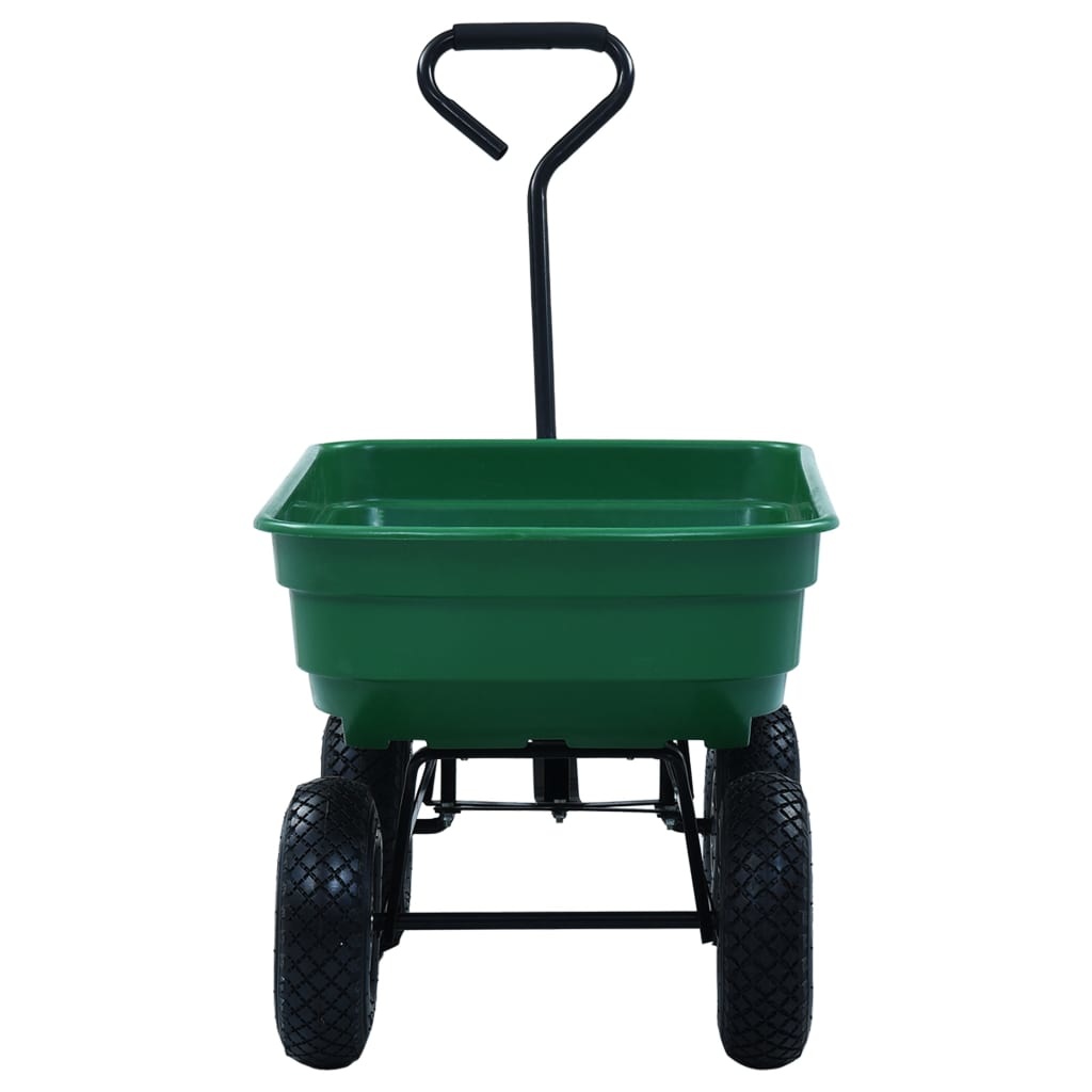 VidaXL Tuinkiepwagen 300 kg 75L groen
