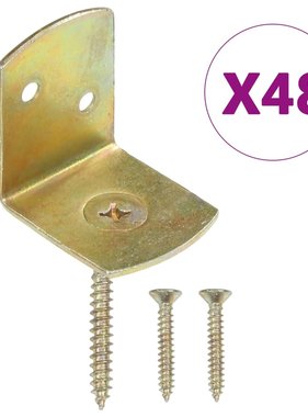 VidaXL Hekpaneelbeugels 48 st L-vorm gegalvaniseerd metaal
