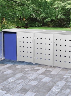 VidaXL Containerberging vierdubbel 240 L roestvrij staal