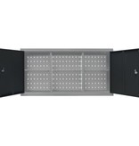 VidaXL Gereedschapskast voor aan de wand metaal grijs en zwart