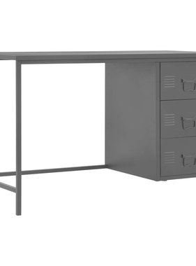 vidaXL Bureau met lades industrieel 120x55x75 cm staal zwart