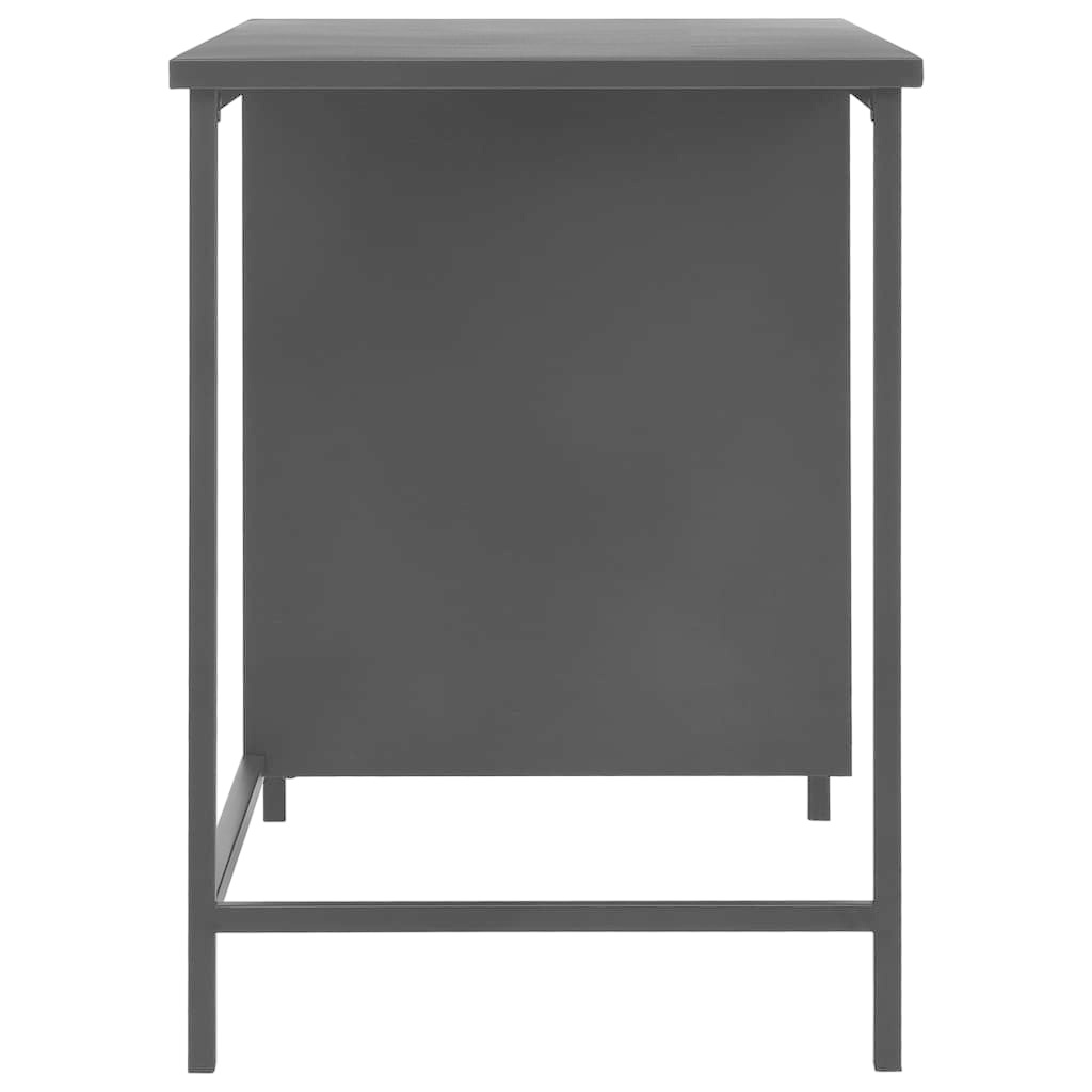 vidaXL Bureau met lades industrieel 120x55x75 cm staal zwart