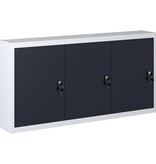 VidaXL Gereedschapskast voor aan de wand metaal grijs en zwart