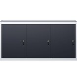 VidaXL Gereedschapskast voor aan de wand metaal grijs en zwart